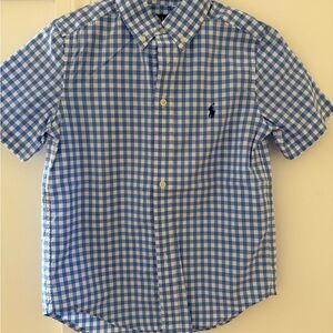 Ralph Lauren - Boys Poplin Gingham Button Down Shirt - Size 8